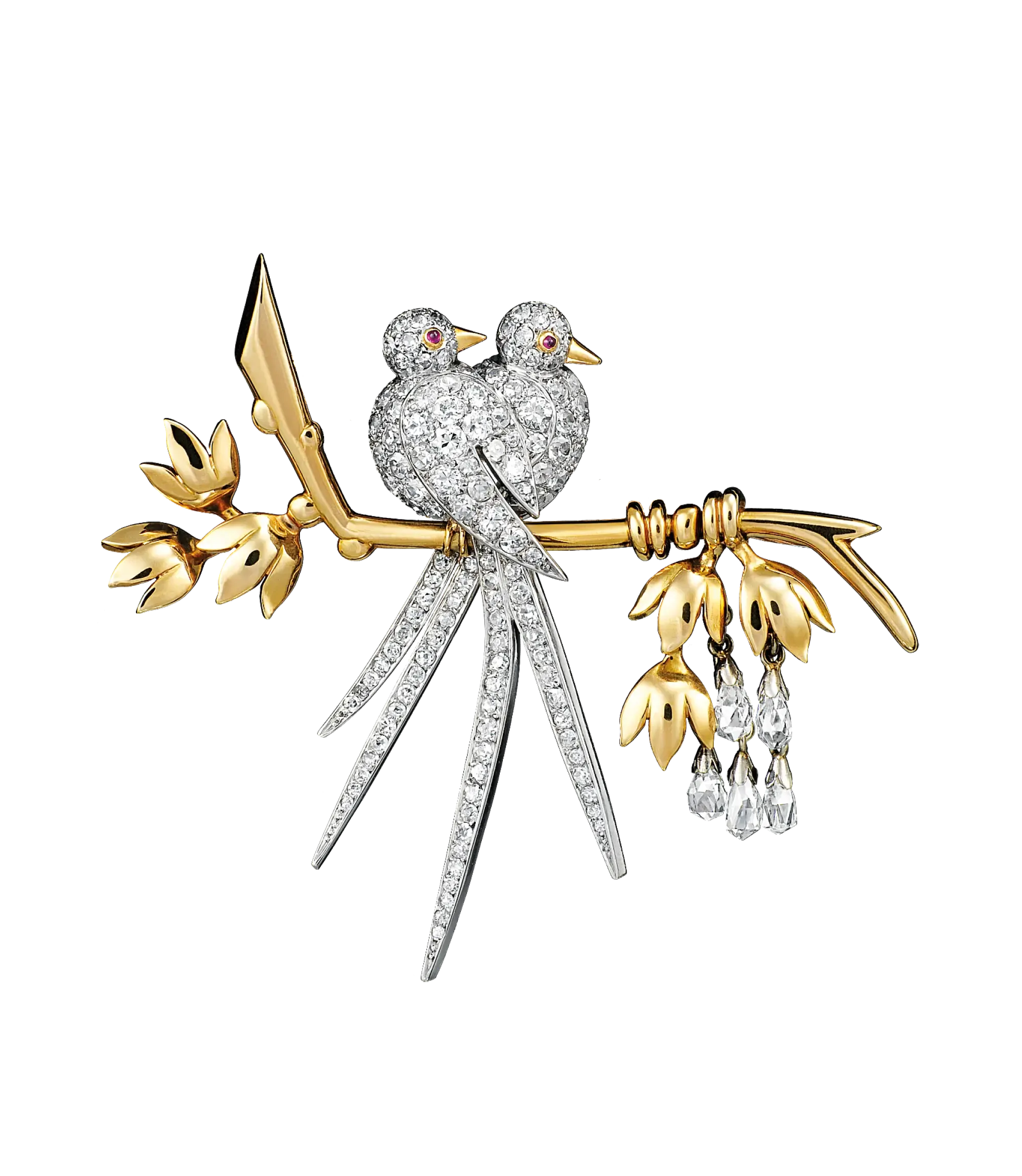 Lovebirds brooch